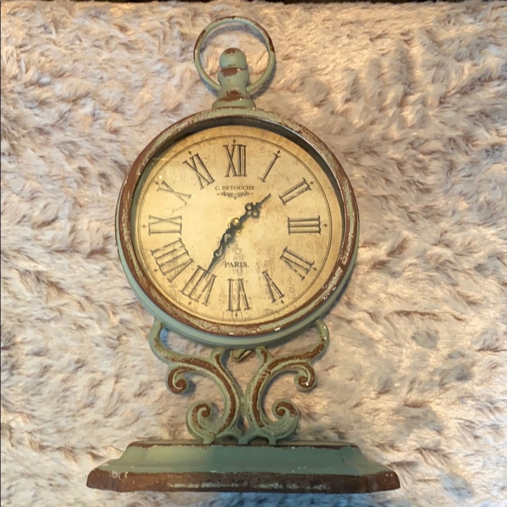 Turquoise antique clock